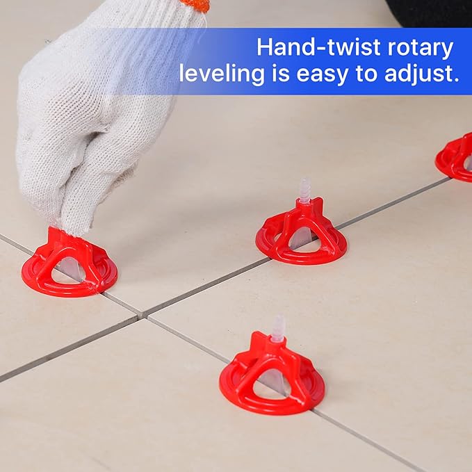 Professional Tile Leveling System Kit，Anti-Loosening Spacers/Wall, Bathroom Tiling - 1/16" Precision Alignment & Grout Spacing Tools(1000base, 1/16)
