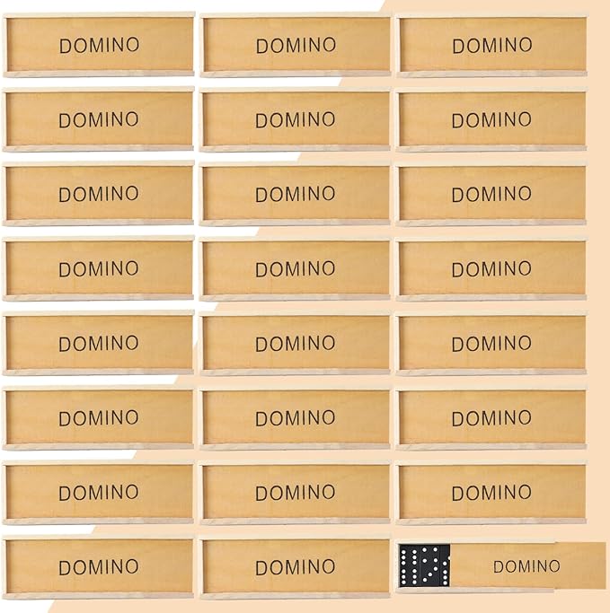 Hungdao 36 Pack Mini Dominos Set for Adults Bulk Double 6 Dominoes Wooden Miniature Classic Board Games Party Favor Travel Family Games Educational Toys with Wood Case Operation Christmas Item Gifts