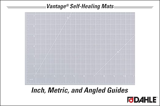 Dahle Vantage 10683 See-Through Premium Self-Healing Cutting Mat, 24"x36", 1/2" Grid, 5 Layers for Max Healing, Perfect for Crafts & Sewing, Clear