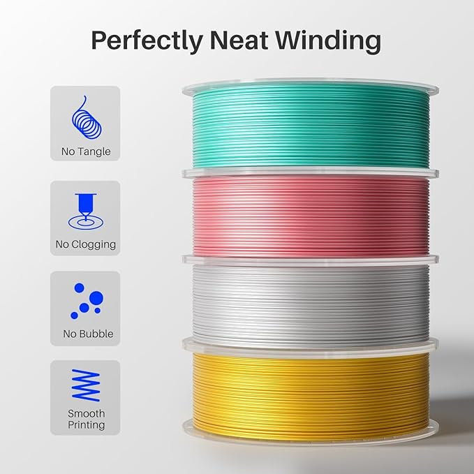 ELEGOO Silk PLA Filament 1.75mm Dual Color Black Red 1KG, Shiny 3D Printer Filament Dimensional Accuracy +/- 0.05mm, 1kg Spool(2.2lbs) Fits for Most FDM 3D Printers