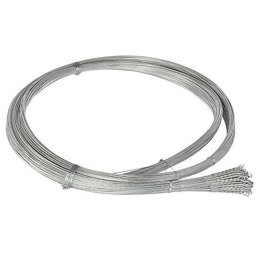 Luyoyous 100 Roll Baling Wire 14 Gauge 14 ft Galvanized Steel Wire Bulk Bundle Single Loop Galvanized Baler Wire for Securing Packaging Tie Cardboard Paper Textiles Plastics