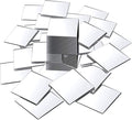 Jetec 50 Pieces Mini Size Square Mirror Adhesive Small Square Craft Mirror Tiles for Crafts and DIY Projects Supplies Home Decoration(2 x 2 Inch)