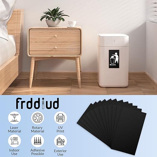 Laser Engraving Blank ABS Double Color Plastic Sheet, 11.8x6.49x0.05 inch Materials Double Color Plastic Sheet for Interior Signs, Badges, DIY Carving Pack of 12 (Black)