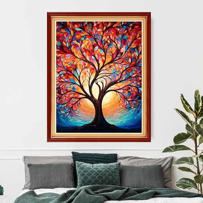 Artvxeay Cross Stitch Kits Stamped Full Range of Embroidery Kits for Beginners Adults 11CT Pattern Stitch Embroidery Kits Needlepoint Kits DIY- (Magic Night Light Tree 16x20 inch)