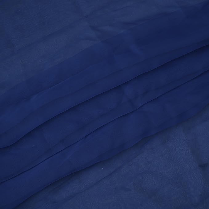 Organza Fabric 5 Yard Bridal Solid Sheer Organza Fabric Bolt for Wedding Dress, Fashion, Crafts, Decorations Silky Shiny Organza 44" - (5 Yard, Navy Blue)