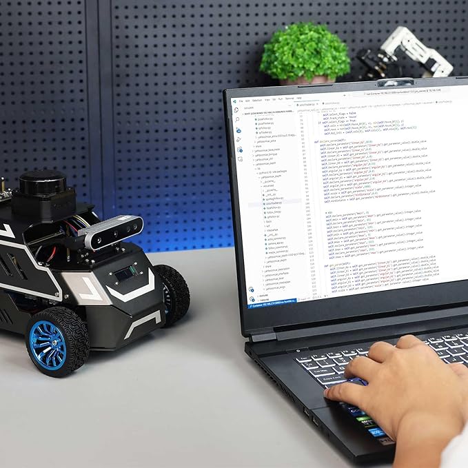 Yahboom Raspberry Pi 5 8GB for AI Robot Car,Supports RVIZ Simulation ROS2,TOF Lidar,SLAM Mapping Navigation, Tracking and Obstacle Avoidance(Superior Ver Without Pi5)