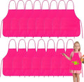 PLULON 15 Pcs Kids Painting Aprons, Kids Apron for Painting Rose Red Aprons Art Apron Smocks Bulk for Art Activity Craft Home Kitchen Classroom Party Supplies