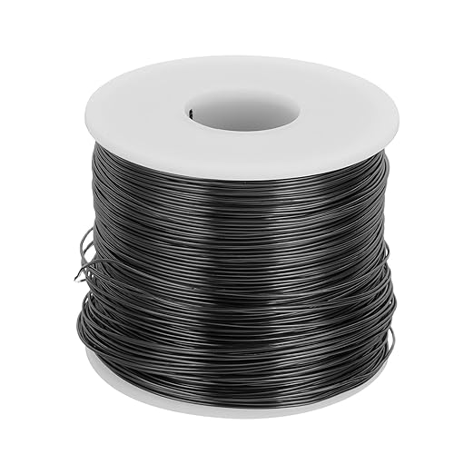 MECCANIXITY 20 Gauge Anodized Aluminum Craft Wire Bendable Bonsai Training Wire 771 Feet 0.8mm for Sculpting Crafts Wreath Floral Beading Jewelry Making, Black