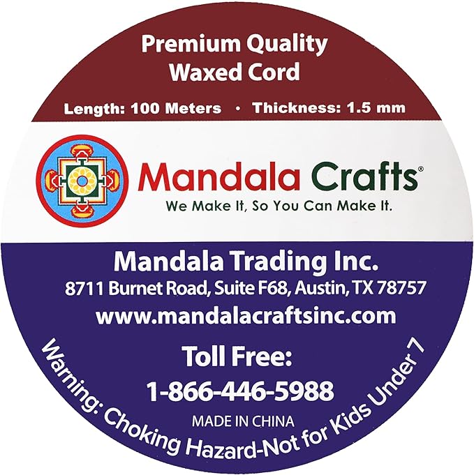 Mandala Crafts 1.5mm 109 Yards Cream Cotton Waxed Cord for Jewelry Making Bracelet Cord Waxed String - Beading String Thread Jewelry Cords for Necklaces String