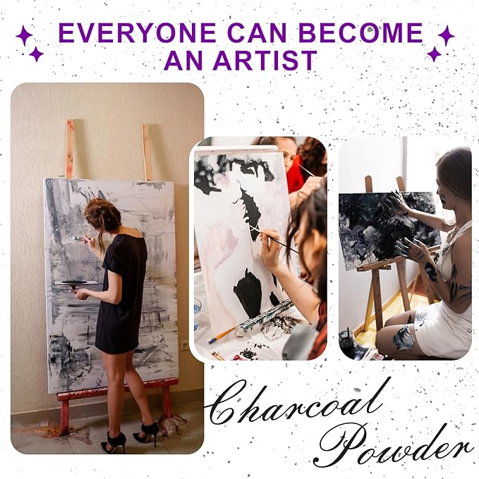 Charcoal Powder for Drawing - Premium Fine Art Charcoal for Sketching, Shading & Blending - Artist Grade for Pencils, Canvas, Paper - Beginners & Professionals (4 Ounces)