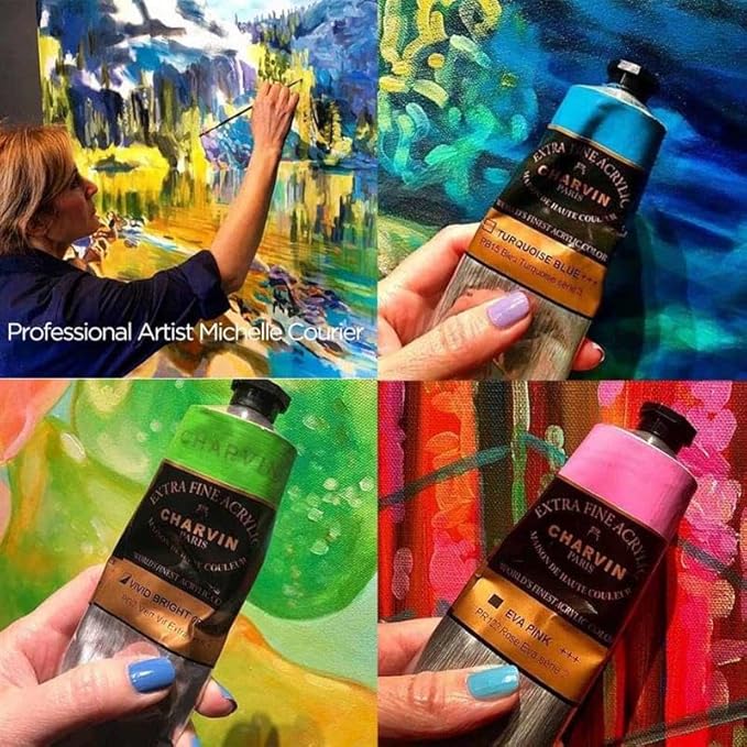 Charvin Extra Fine Professional Acrylic Paint - Charvin Warm Grey, 60ml Tube, Triple-Milled, Lightfast Pigments, Open Stock Artist Acrylic Paints in Nature-Inspired Hues