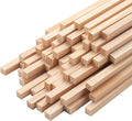 50PCS 1/4" x 12" Square Wooden Dowel Rods, Small Wood Square Dowel Rods Unfinished Wood Craft Sticks Hardwood Sticks Wooden Strips for Arts and DIYers, DIY Projects Home Decor Woodworking