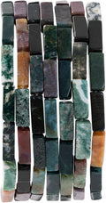 Natural Indian Agate Rectangle Tube Beads 4x13mm 38cm/str Loose Semi Gemstone Stone Beads for Making Bracelets Necklace Earrings