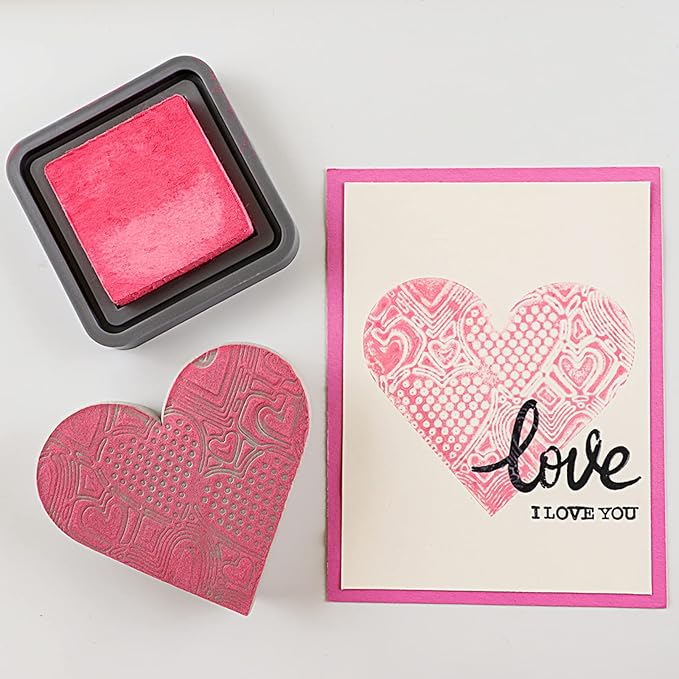 BAOFALI 2 Pcs Heart Cut Stamping Foam Grey Moldable Foam Stamps Plastic Dry Foam Stamp Pad Cut and Dry Foam Stamping Foam Block for Sculpture, Modeling, DIY Arts and Handicrafts Projects
