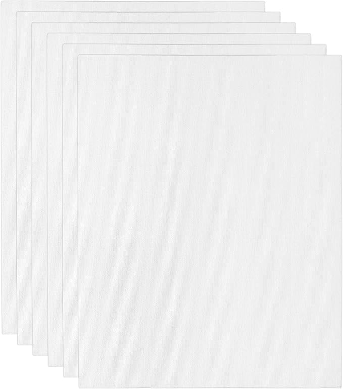 PATIKIL 11x14 Canvas Boards for Painting, 6 Pack 100% Cotton Square Triple Primed Stretched Blank Art Canvas Panel Bulk Thin for Acrylic, Oil, Tempera Paints, White