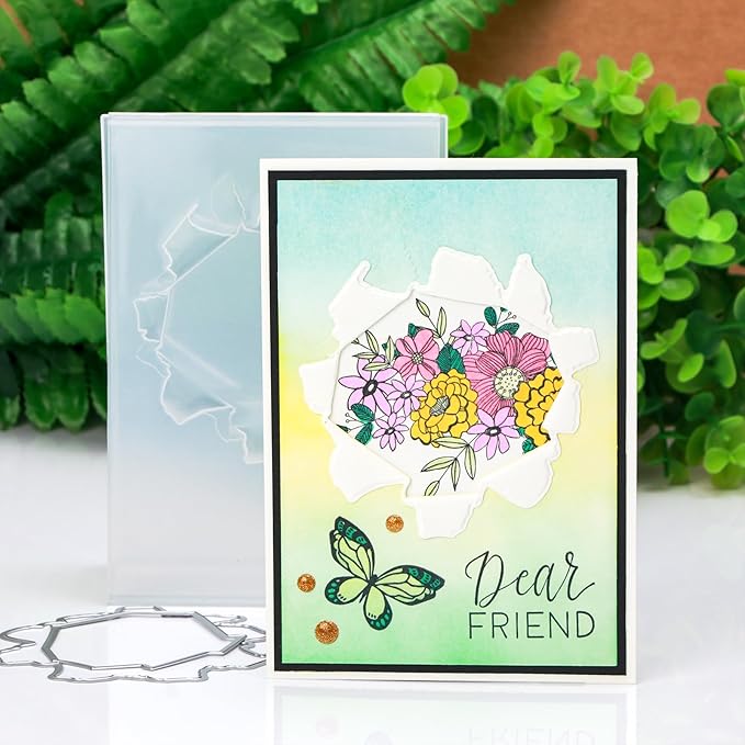 BAOFALI 3D Embossing Folder for Card Making,Hollow Flower Plastic Texture Fades Embossing Folder Template for Scrapbooking Cardstock Album DIY Decoration Paper Crafting 6.3x4.5inch
