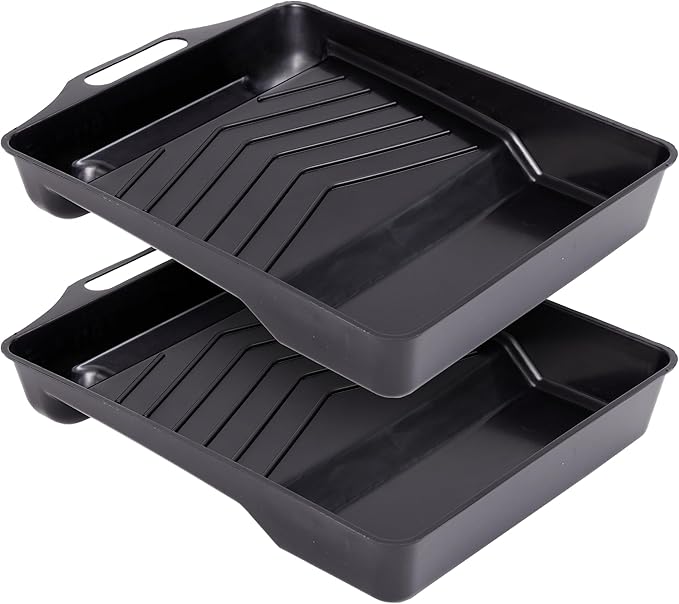 Precision Defined Paint Trays, Paint Roller Trays Liner, Plastic Paint Pan for Roller Brushes, Painting Tray for Painting with Deep Paint Pocket (Paint Roller Tray (2-Pack), 11-inch)