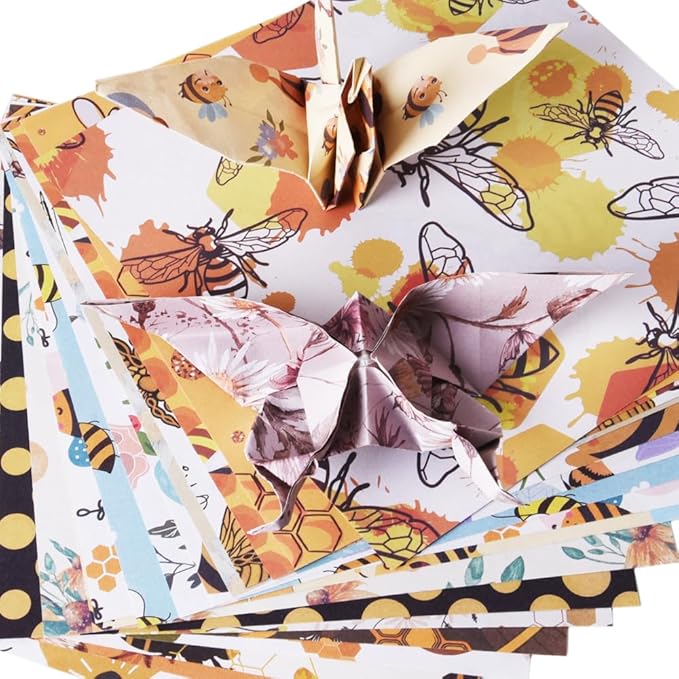 Origami Paper Kit Dobule Sided 100 Sheets 100 Colors 6 Inch Japanese Chiyo Square Easy Fold Arts Crafts DIY Handwork Origami Papers Beginner Animal Fur Bee
