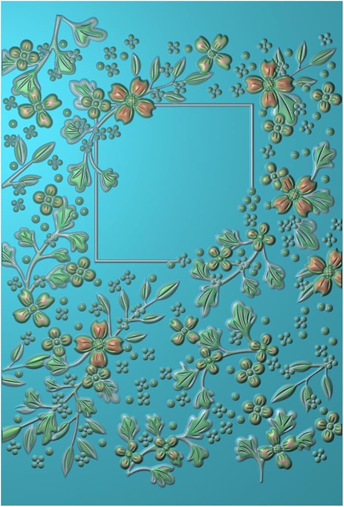 BAOFALI 3D Embossing Folder for Card Making,Cherry Blossom Plastic Texture Fades Embossing Folder Template for Scrapbooking and Other Paper Craft Album Stamps DIY Decoration 6.3" L x 4.5" W