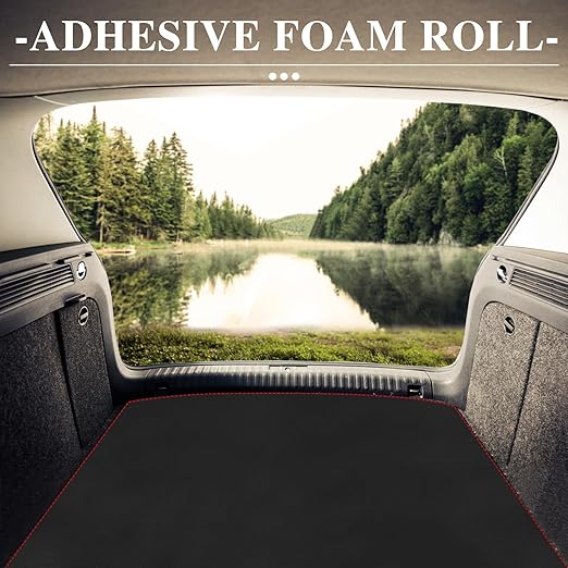 Adhesive Foam Roll Neoprene Sponge Foam Sheet Roll Closed Cell Insulation Closed Cell Foam Sheet Soundproof Foam Padding (Black, 12x59x1/2 Inches)