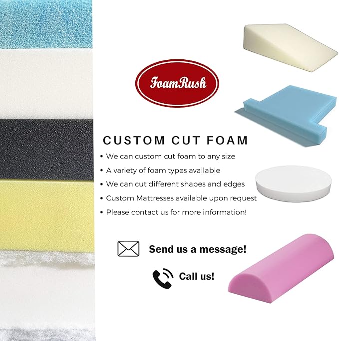 FoamRush 3" x 24" x 24" Water-Resistant Dry Fast Outdoor Upholstery Foam Sheet for Outdoor & Marine Furniture (Chair Cushion Foam for Patio Furniture, Boat Seat Cushion Replacement)
