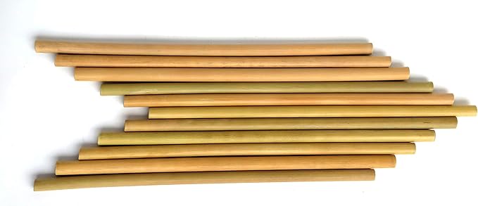 IA Crafts Bamboo Sticks, 60 Natural Bamboo Craft Sticks, 7.87' Long x 0.28'-0.32' Diameter, Perfect for DIY Crafts, Sign Making, and Photo Props