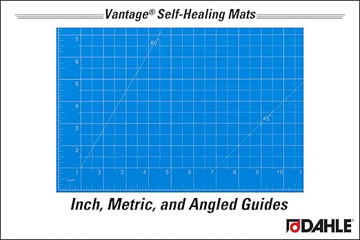 Dahle Vantage 10691 Premium Self-Healing Cutting Mat, 12"x18", 1/2" Grid, 5 Layers for Max Healing, Perfect for Crafts & Sewing, Blue