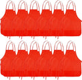 24 Pieces Red Kids Painting Aprons Kids Art Aprons with 2 Roomy Pockets Kids Aprons for Art Painting Activity Kitchen Crafts