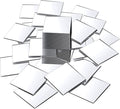 Jetec Mini Size Acrylic Square Mirror Adhesive Small Square Mirror Tiles for Crafts and DIY Projects Supplies(50 Pcs,3 Inches)