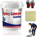 Epoxy Floor Paint, Epoxy Colored Sand Floor Paint, High-Gloss Marble Effect Self-Leveling Coating, Waterproof, Non-Slip, Ultra-Durable for Garage, Basement, Wood Floors (Yellow,2.2 lb)