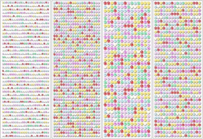 1799 Pcs 4 Sheets Pearl Stickers 3/4/5/6 mm Self Adhesive Rhinestones Gems for Face Eyes Makeup Hair Body (Color_pearl-3/4/5/6mm)