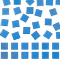 50 Pieces Blue Mosaic Tiles for Crafts 1" Ceramic Tiles Assorted Colors Square Ceramic Mosaic Project Supplies for Photo Frame Mosaic Stepping Stones Bath Old Pool Furniture Decor