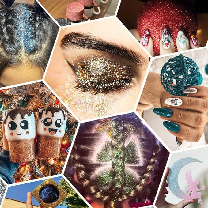 High Capacity 260g Iridescent Fine Glitter,Shaker Bottle Fine Glitter for Epoxy Resin DIY Craft,Rainbow Fine Glitter for Nail Art Face Body Glitter Tumbler Making (IRI Yellow)