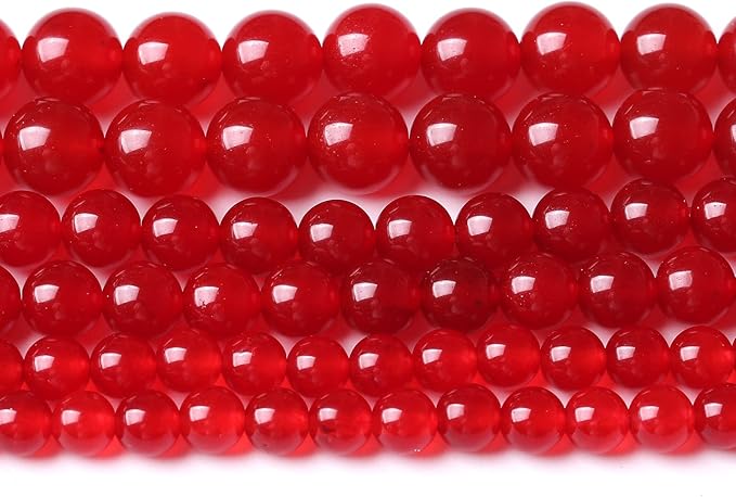 32PCS 12MM Red Chalcedony Beads Energy Healing Beads for DIY Jewelry Bracelet Necklace Making for Jewelry Making 15Inch