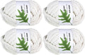DDL&HEXI 4 Pack Super Chenille Chunky Yarn for Hand Knit, Blanket Making Kit, Jumbo Knitting, 4x8oz (226g) per Bag, Soft Polyester for Crochet, Knitting, and DIY Projects (White-4)