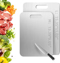 Tavano Titanium Cutting Board,Titanium Cutting Boards for Kitchen,Double-side Available Cutting Board for Vegetables,Meat,Fruits,Easy to Store and Clean(M+L)