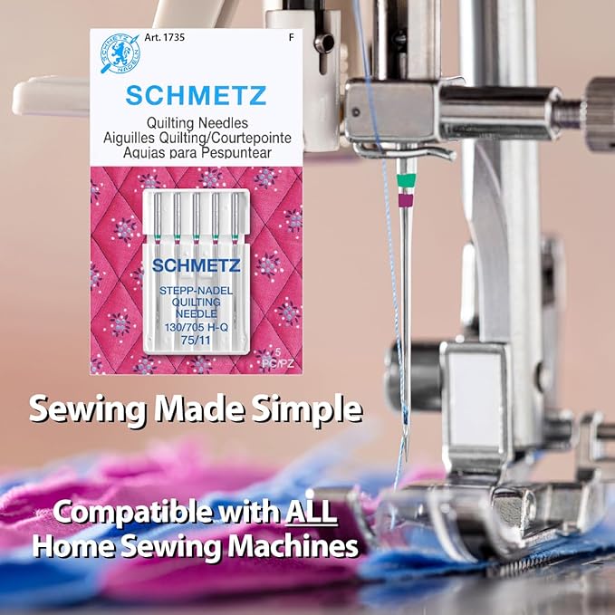 SCHMETZ Quilting Needles - Size 75/11, 5-Needle Cards, Pack of 5