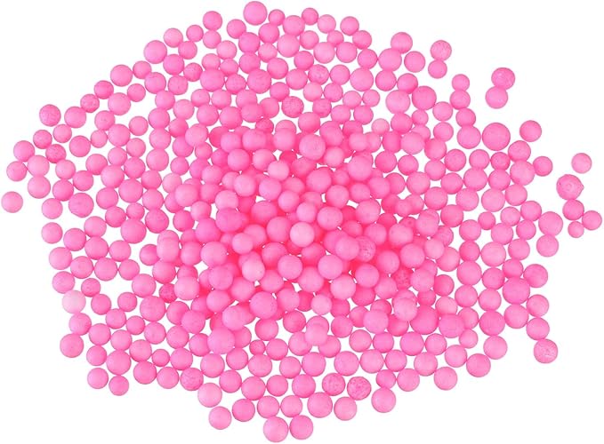 MECCANIXITY Foam Beads Foam Balls 7-9mm for Wedding and Party Decorations, Tiny Packing Balls, Arts DIY Crafts Supplies (Light Pink,1 Pack Approx 3000pcs)