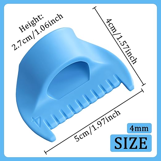 2 PCS 4mm Edge Lock Seam Guide, Mini Sewing Finger Ruler for Hand Sewing, DIY Sewing Kit Tool, Sewing Needle Gauge Measuring Guide, Blue