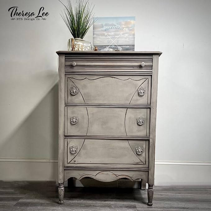 Dixie Belle Paint Company Chalk Finish Furniture Paint - French Linen (16oz) - Matte Light Taupe Chic Chalk Mineral DIY Furniture Paint