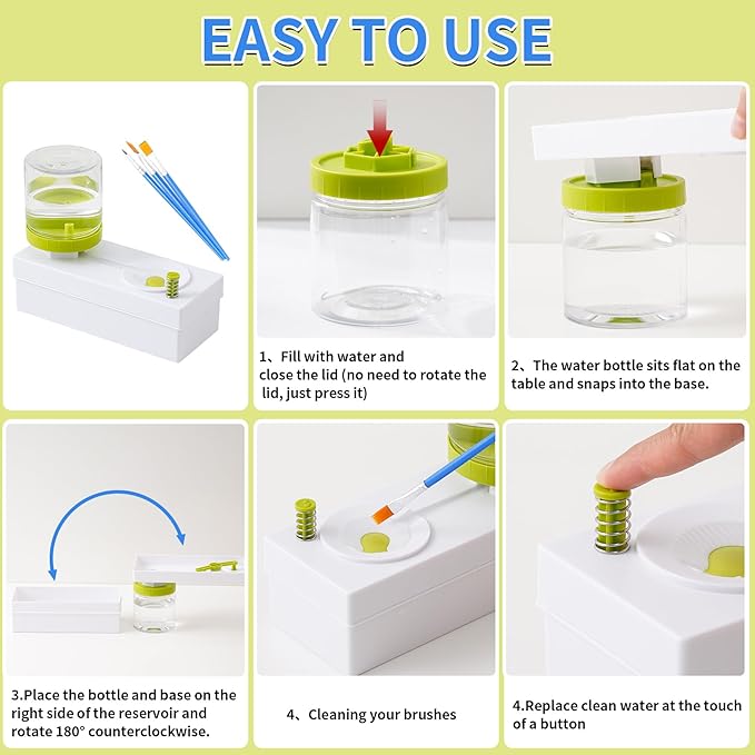 Paint Brush Cleaner Brush Rinser with Drain Water Circulation Paintbrush Scrubber Cleaner Rinser Cup for Acrylic, Watercolor, Oil and Water-Based Paints Art Supplies Paint Brush Cleaner Tool