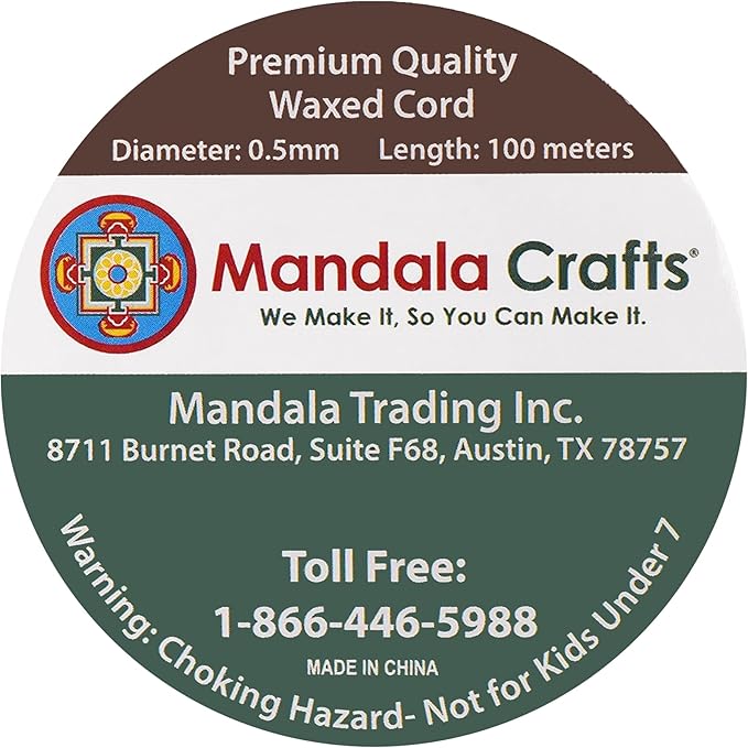 Mandala Crafts 0.5mm 109 Yards Dark Blue Cotton Waxed Cord for Jewelry Making Bracelet Cord Waxed String - Beading String Thread Jewelry Cords for Necklaces String