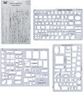 Mr. Pen- House Plan, Interior Design and Furniture Templates, Drafting Tools and Ruler Shapes for Architecture - Set of 3