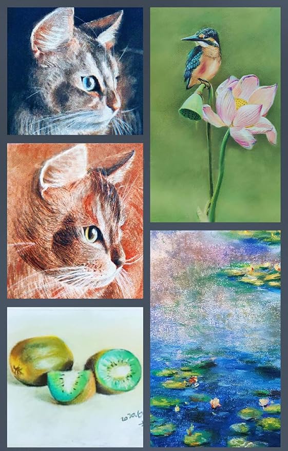 6pcs Square Black Soft Pastel Set, Professional Artist's Sketching Chalk Pastels Sticks Oil Painting Kit Art Crayons Non Toxic Individual Color Drawing Soft Pastels for Artist,Beginner