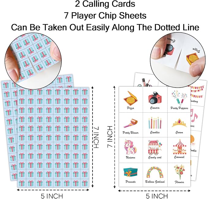 Birthday Party Bingo Game Cards(24 Players), Birthday Bingo Card for Family Friend Adult, Large Group Holiday Party Activity Favor Decoration Supplies -002