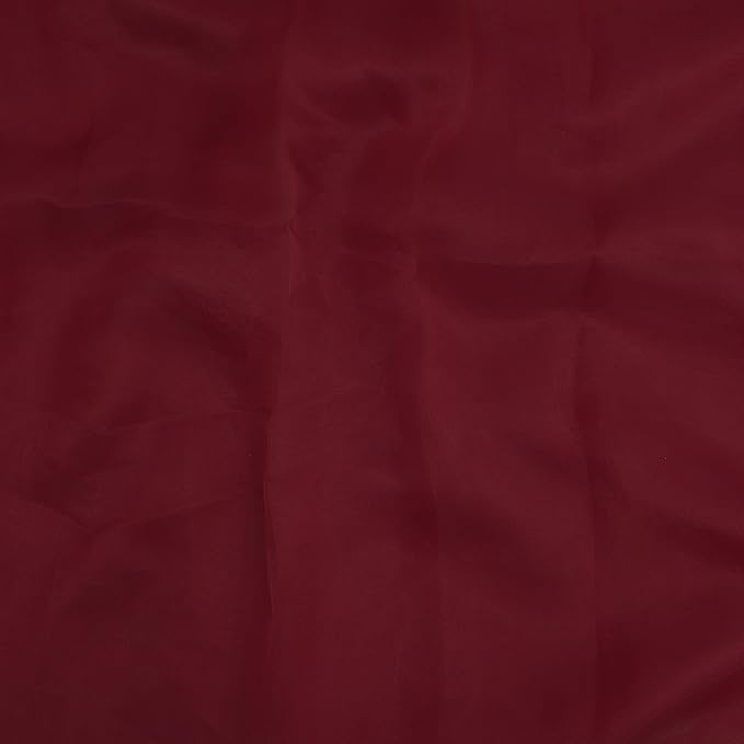 Organza Fabric 5 Yard Bridal Solid Sheer Organza Fabric Bolt for Wedding Dress, Fashion, Crafts, Decorations Silky Shiny Organza 44" - (5 Yard, Burgundy)