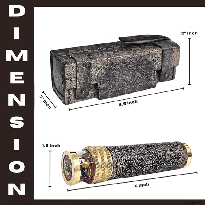 J. Scott London Handmade Liquid Kaleidoscope Brass Kaleidoscope for Educational Vintage Collection Gift for Kids and Adults