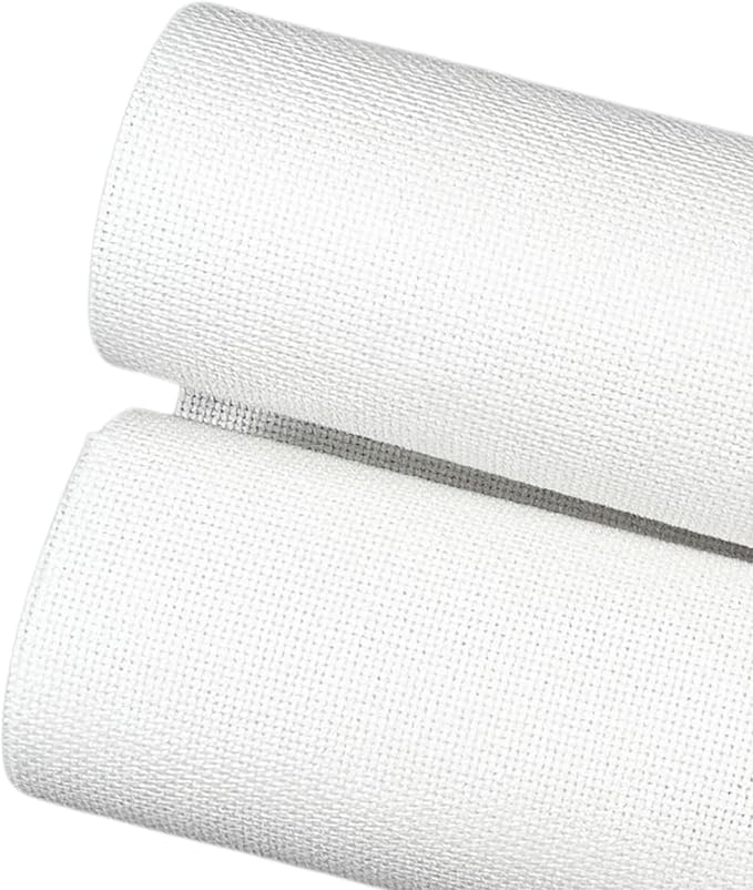 2 Sheets of White 14 Count Aida Cloth – 21 x 21 Inch Pre-Cut Fabric Squares – Cross Stitch Fabric – 100% Cotton – Ideal for Needlework & Embroidery – The Knotty Unicorn