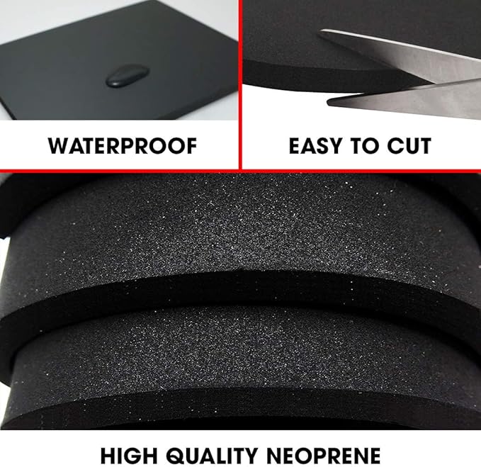 Dualplex Neoprene Sponge Foam Rubber Sheet 15x60 Inches x 1/2" Thick, Perfect Cosplay Roll Padding, DIY Project Sheet - Easy Cut Non-Adhesive Multi-Function Soundproof Rubber Foam