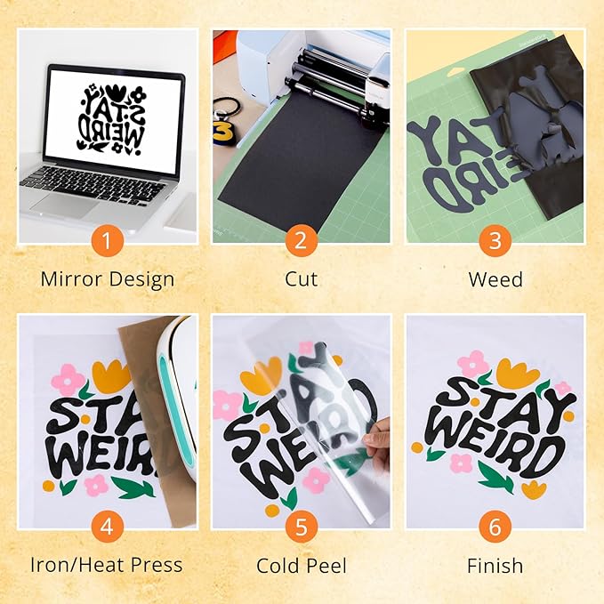 HTVRONT HTV Heat Transfer Vinyl -13 Pack HTV Vinyl, 12" x 10" Iron on Vinyl for T Shirts, 10 Assorted Premium Colors Heat Transfer Vinyl for All Cutting Machines